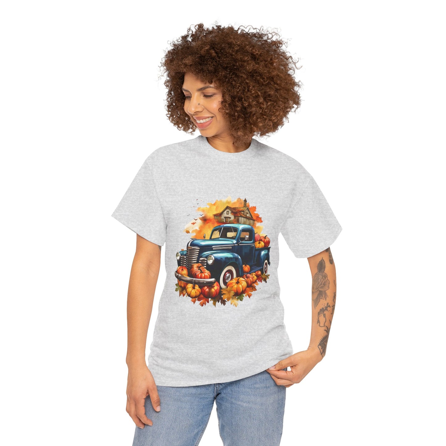 Fall Truck -Amazing Unisex Heavy Cotton Short Sleeve Tee Shirts!