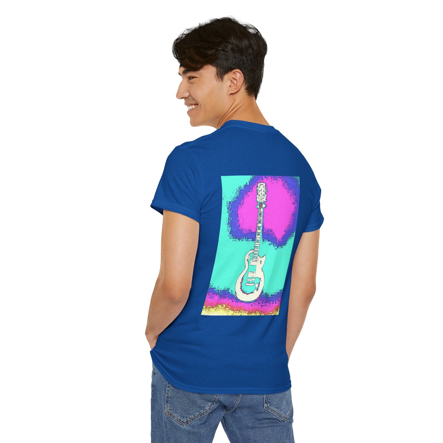 Psychedelic Guitar- Amazing Unisex Heavy Cotton Short Sleeve Tee Shirts!
