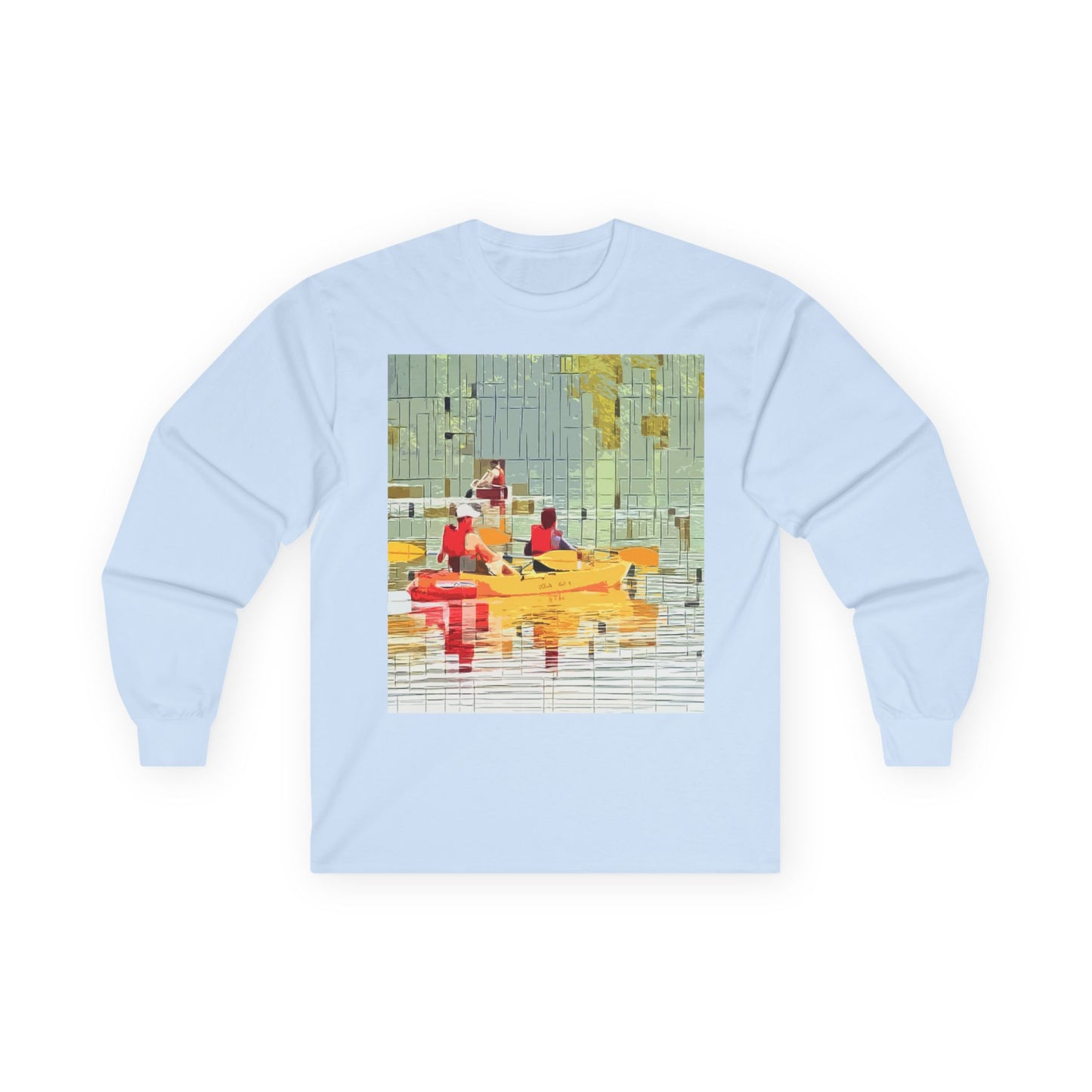 "Kayak in the River" Long Sleeve Casual Unisex Tee Shirt