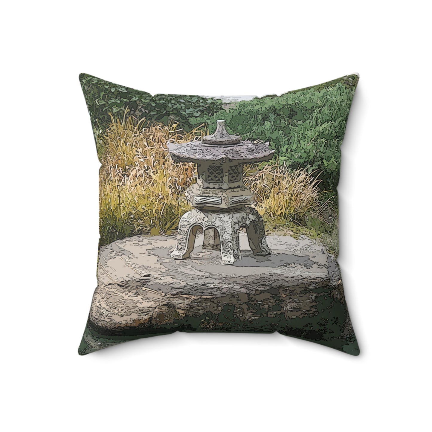 Still Moment Faux Suede Square Pillow