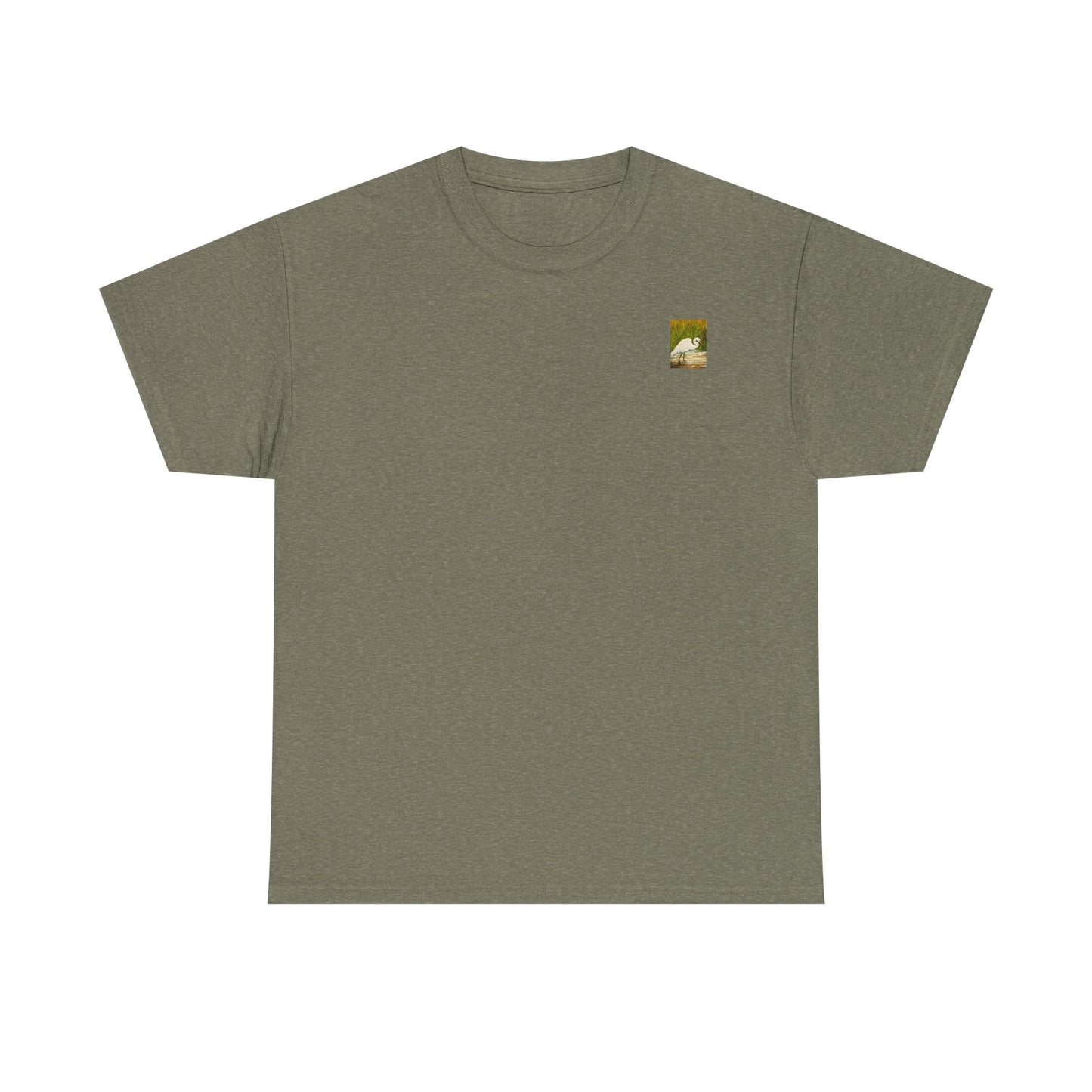 White Egret- Amazing Unisex Heavy Cotton Short Sleeve Tee Shirts!