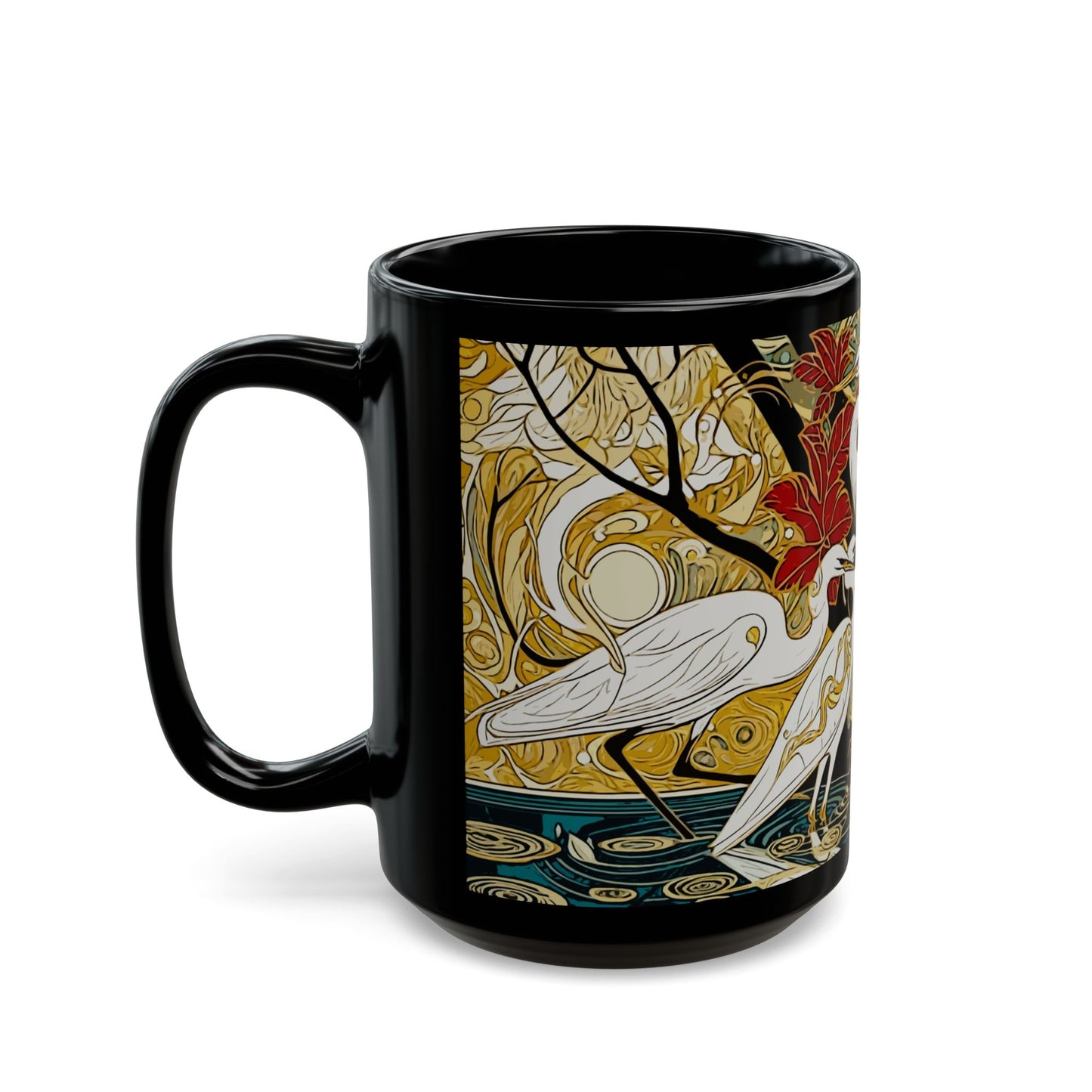Gorgeous Birds - 11 oz or 15 oz Ceramic Black Mugs