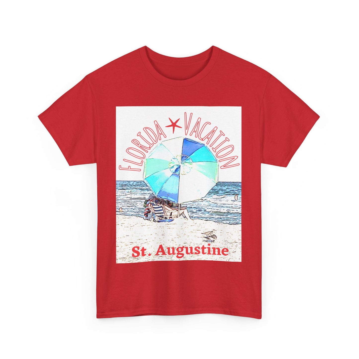 Florida Vacation St. Augustine- Amazing Unisex Heavy Cotton Tee