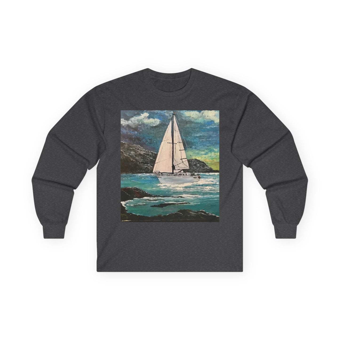 "Tropical Sailing" Long Sleeve Casual Unisex Tee Shirt