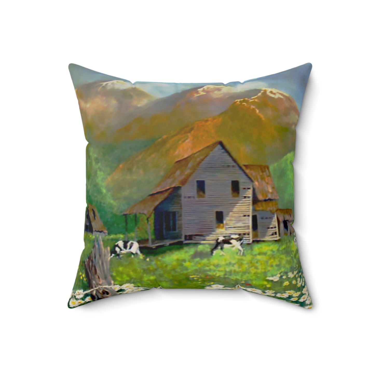 The Cows Faux Suede Square Pillow