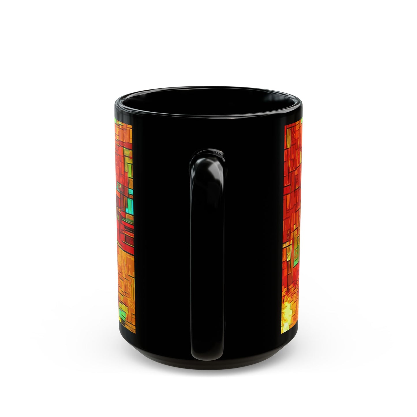 Modern Flowers- 11 oz or 15 oz Ceramic Black Mugs