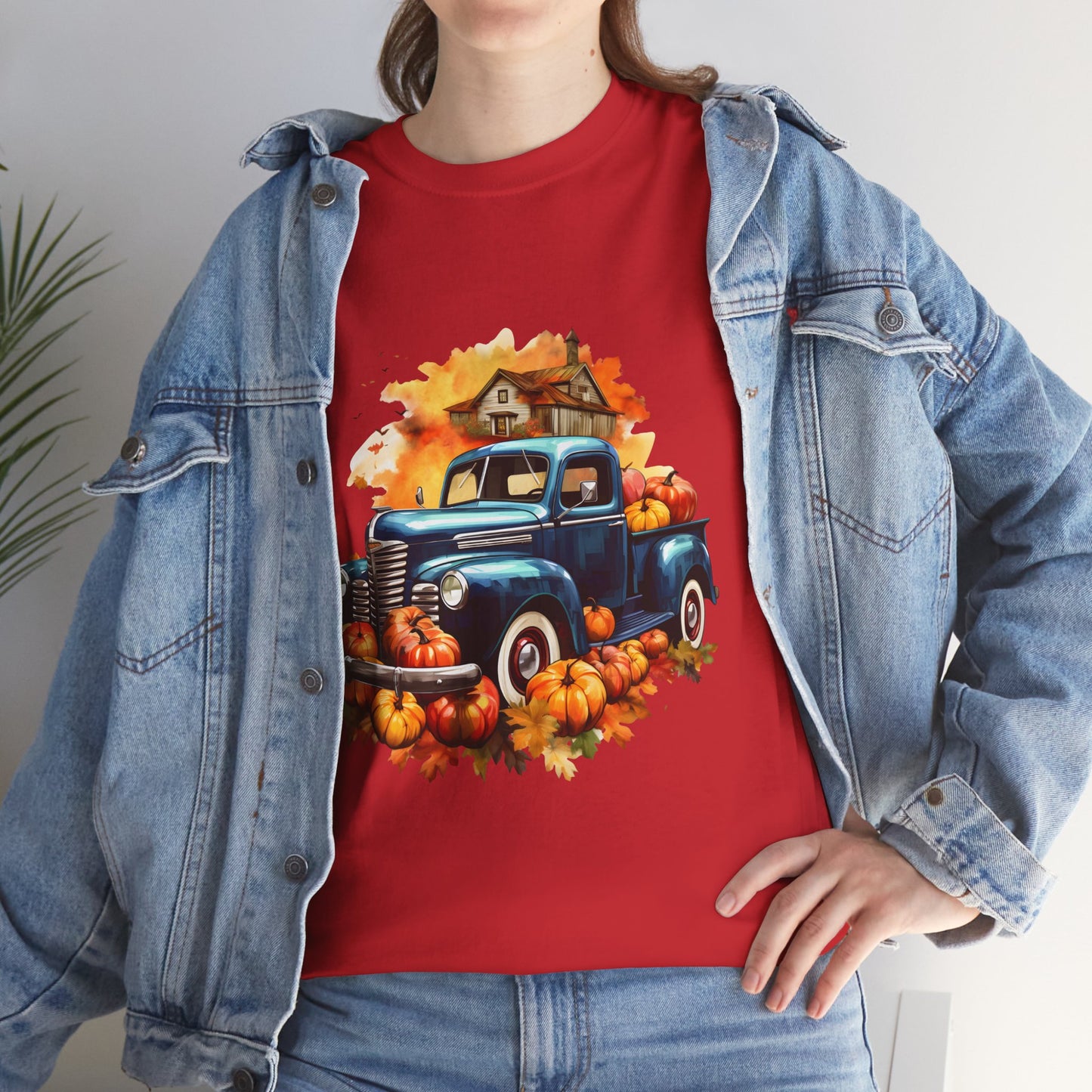 Fall Truck -Amazing Unisex Heavy Cotton Short Sleeve Tee Shirts!