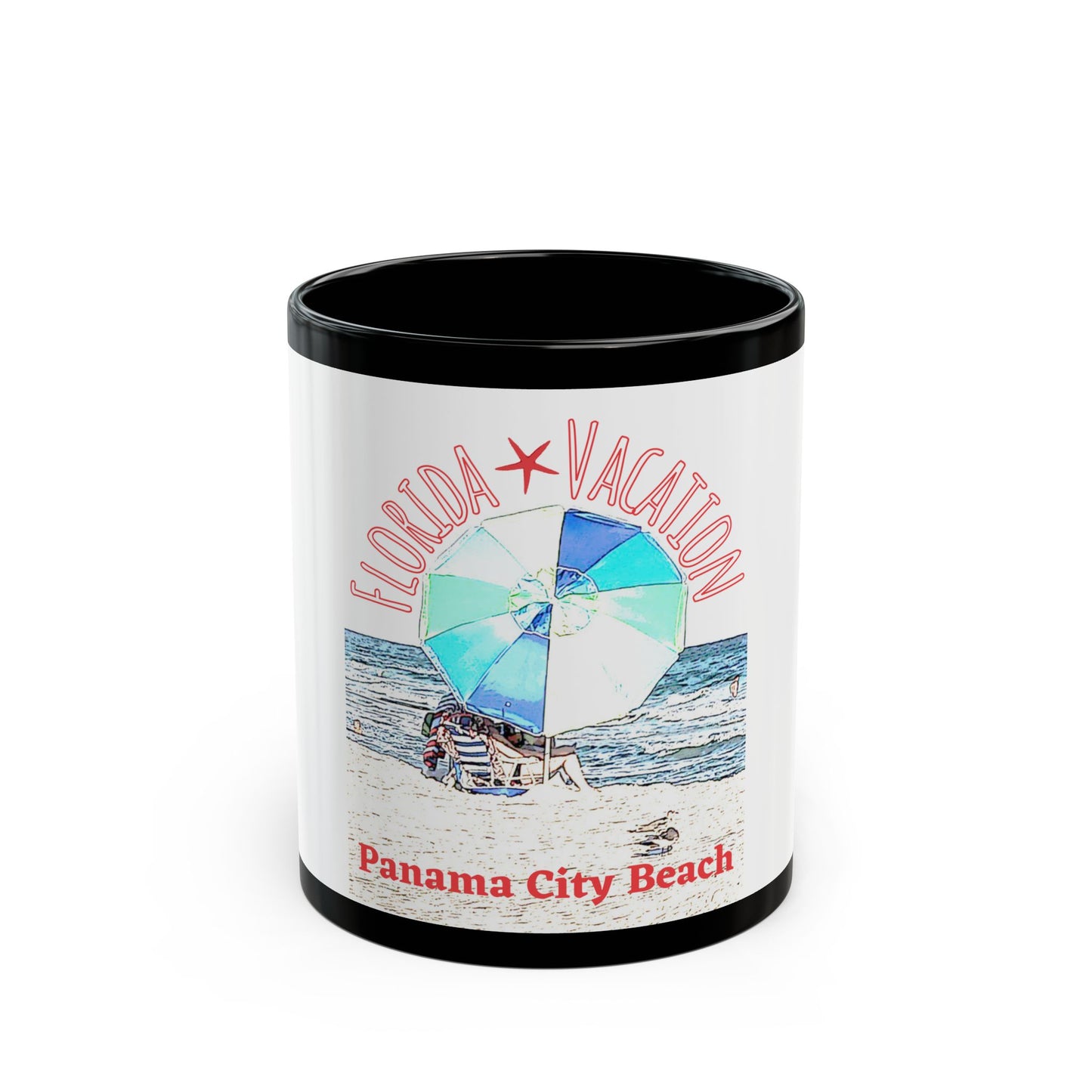Florida Vacation Panama - 11 oz or 15 oz Ceramic Black Mugs