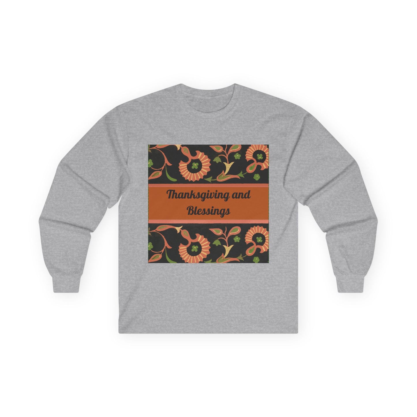 "Thanksgiving and Blessings" Long Sleeve Casual Unisex Tee Shirt