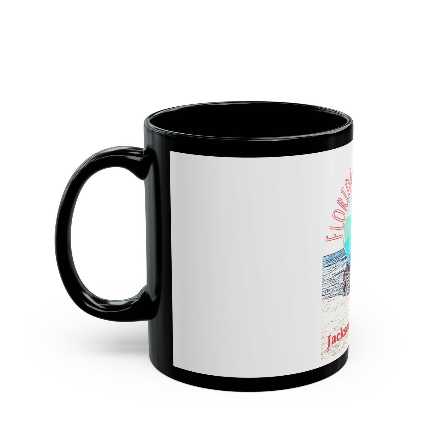 Florida Vacation - Jacksonville Beach - 11 oz or 15 oz Ceramic Black Mugs 11 oz or 15 oz Ceramic Black Mugs
