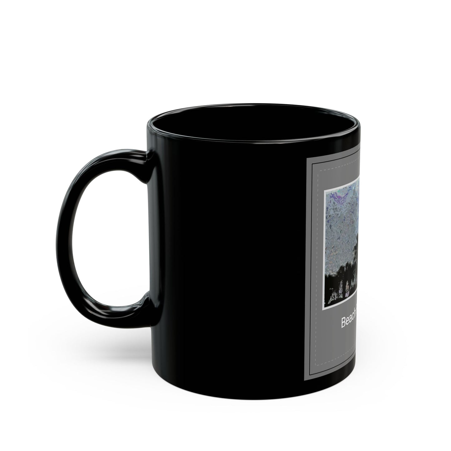 Beach from Above - 11 oz or 15 oz Ceramic Black Mugs