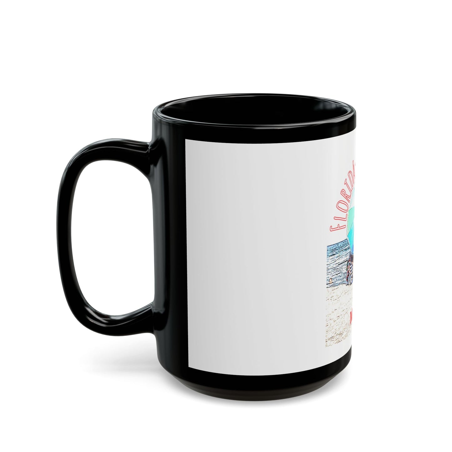 Florida Vacation Miami- 11 oz or 15 oz Ceramic Black Mugs