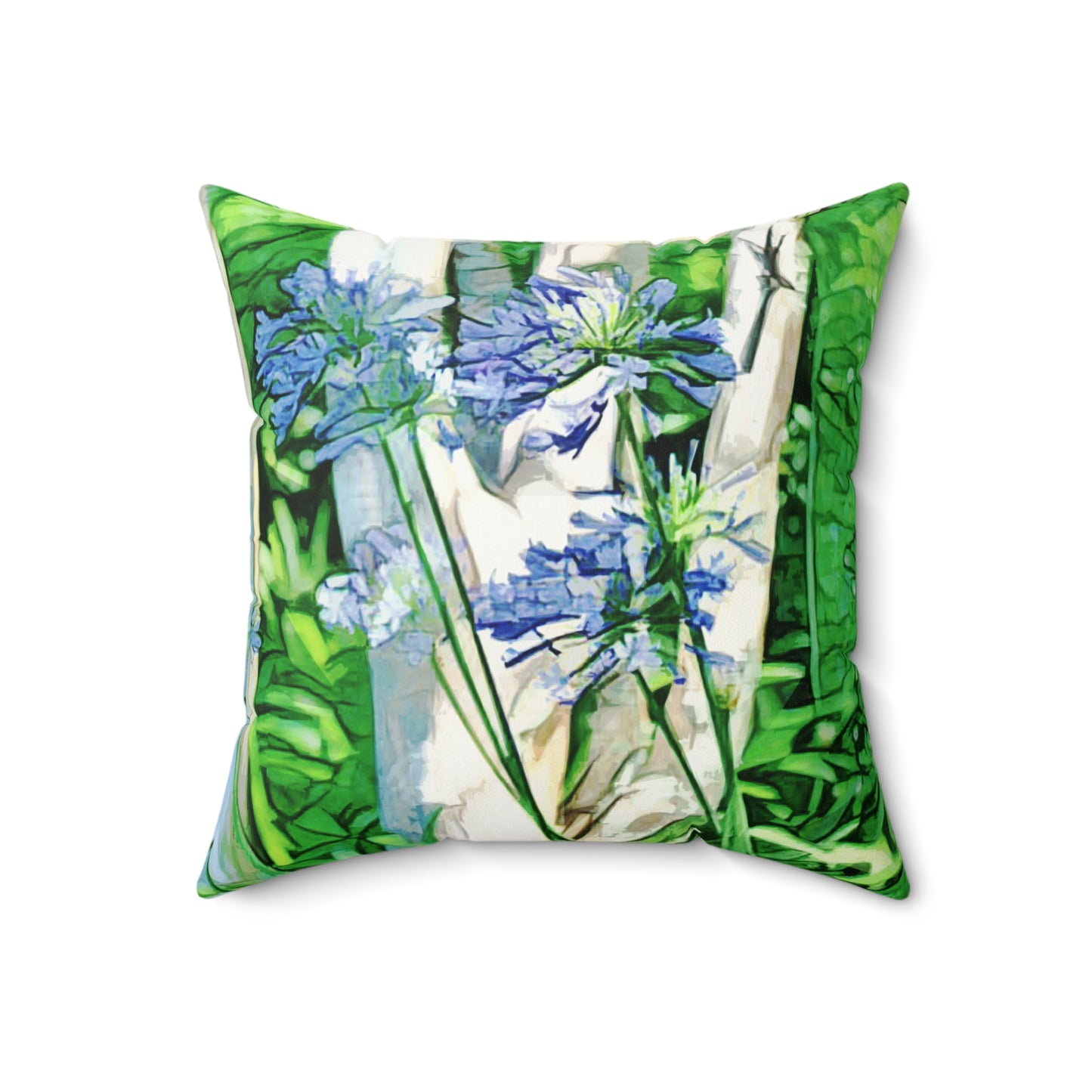 Savannah Flowers Faux Suede Square Pillow