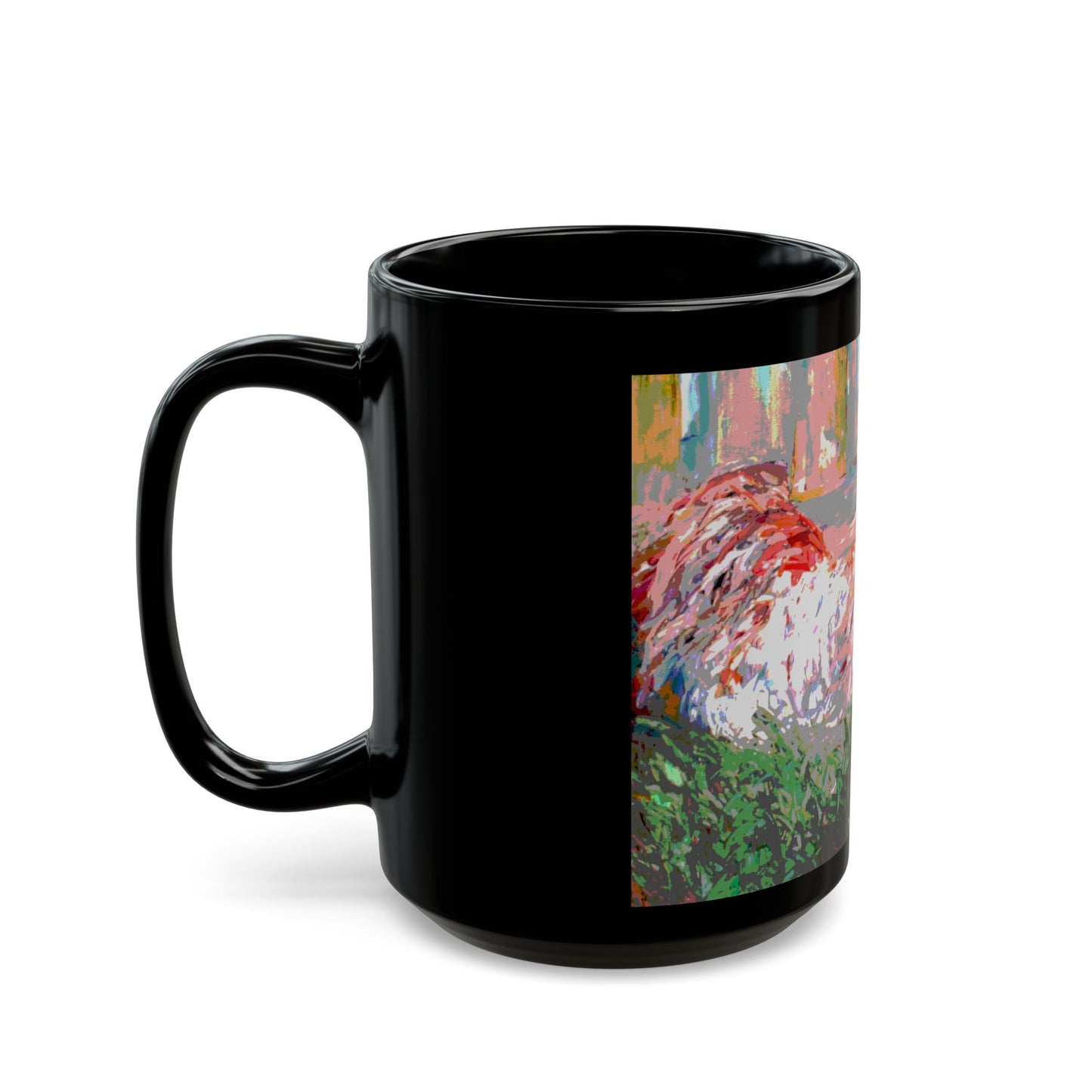 Betsy's Chickens- 11 oz or 15 oz Ceramic Black Mugs