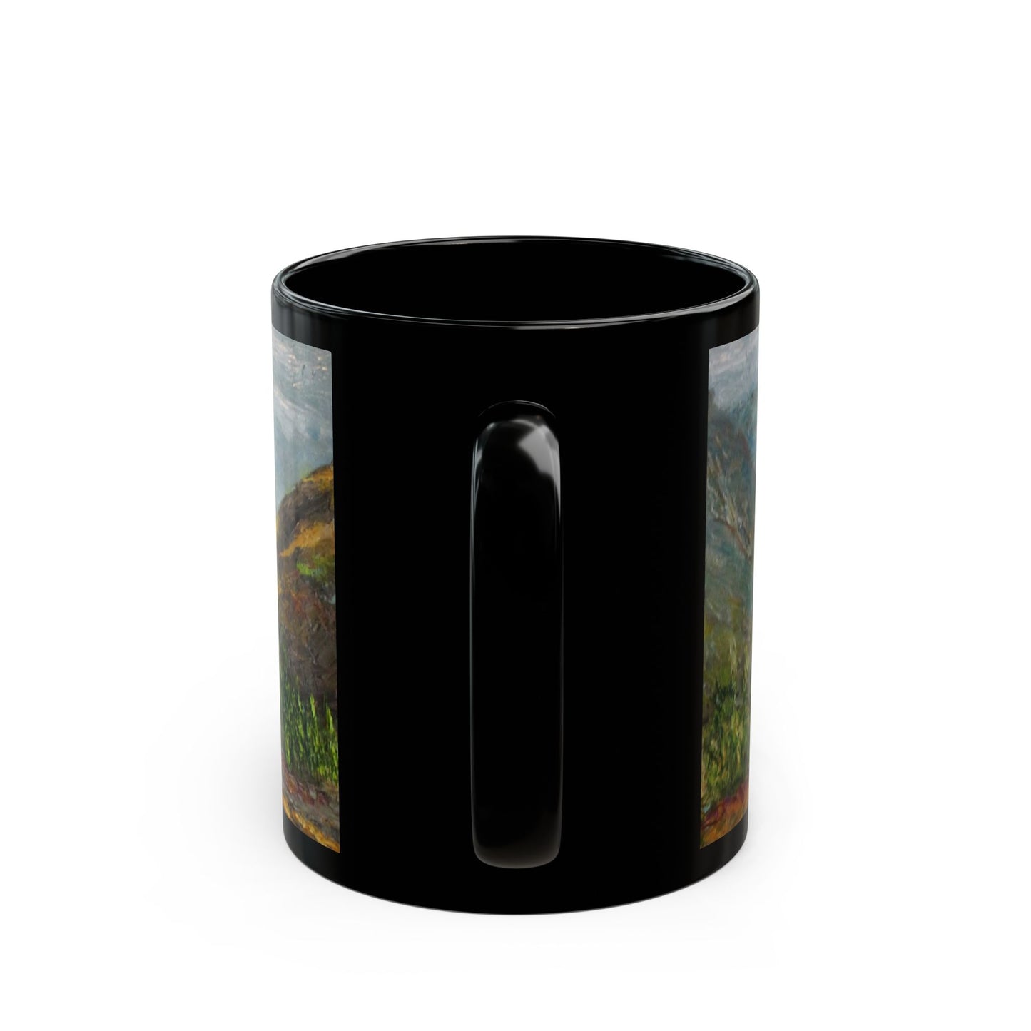 "Rocky Mountain's Shadows"- 11 oz or 15 oz Ceramic Black Mugs