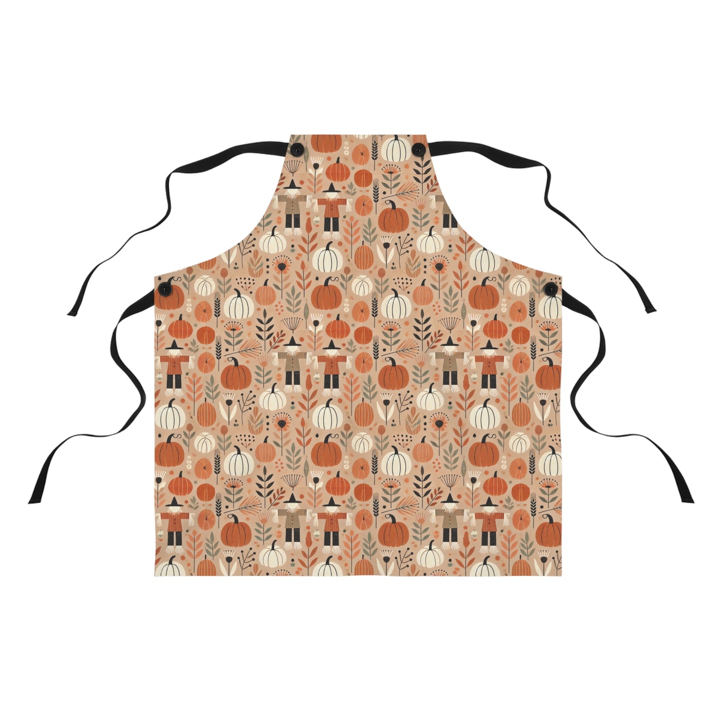 Autumn Days- Pumpkins, Scarecrows, and Flowers-Apron