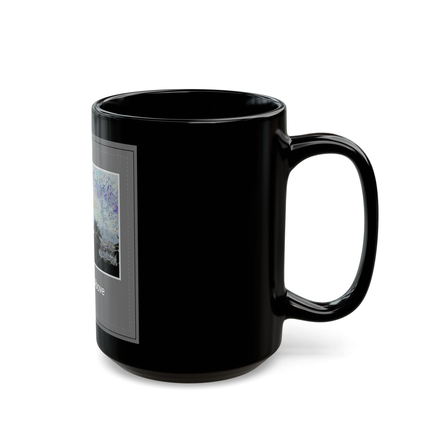 Beach from Above - 11 oz or 15 oz Ceramic Black Mugs
