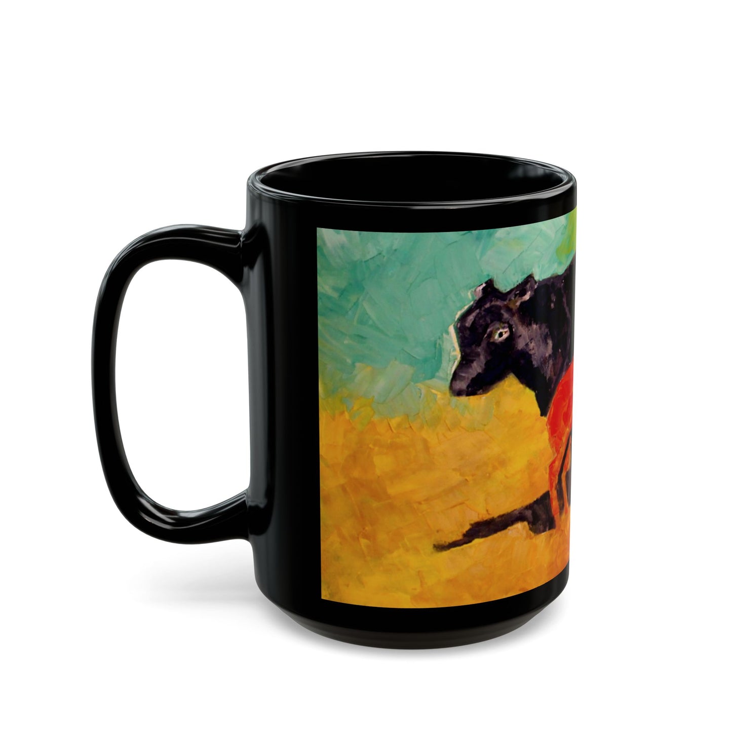 Allison's Cow and Calf - 11 oz or 15 oz Ceramic Black Mugs
