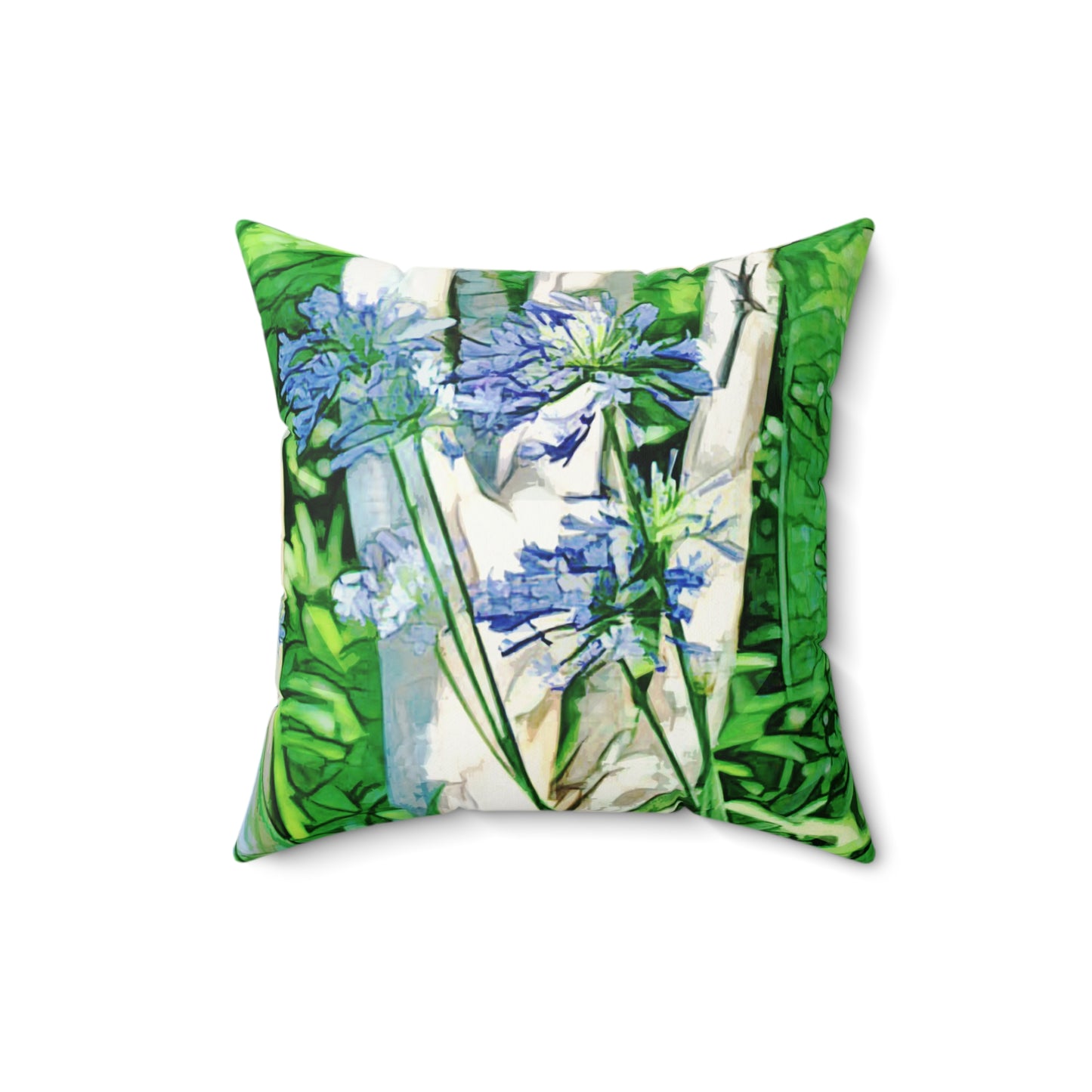 Savannah Flowers Faux Suede Square Pillow