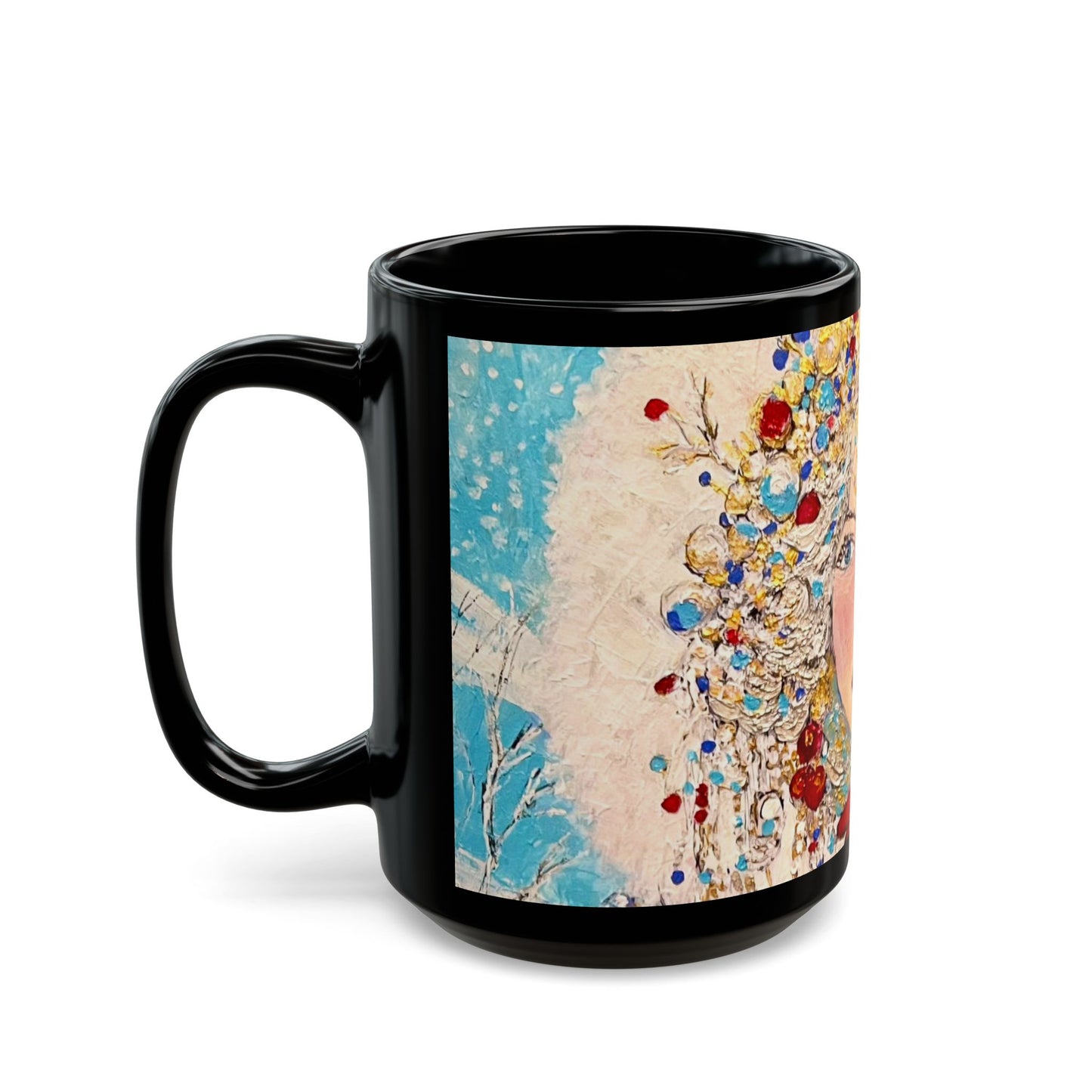 The Queen of Winter - 11 oz or 15 oz Ceramic Black Mugs