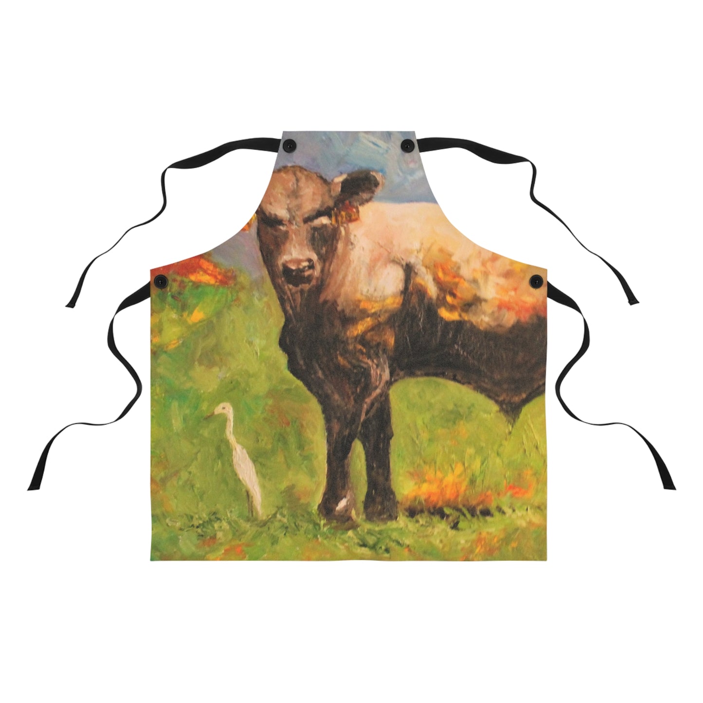 White Egret and the Bull Apron