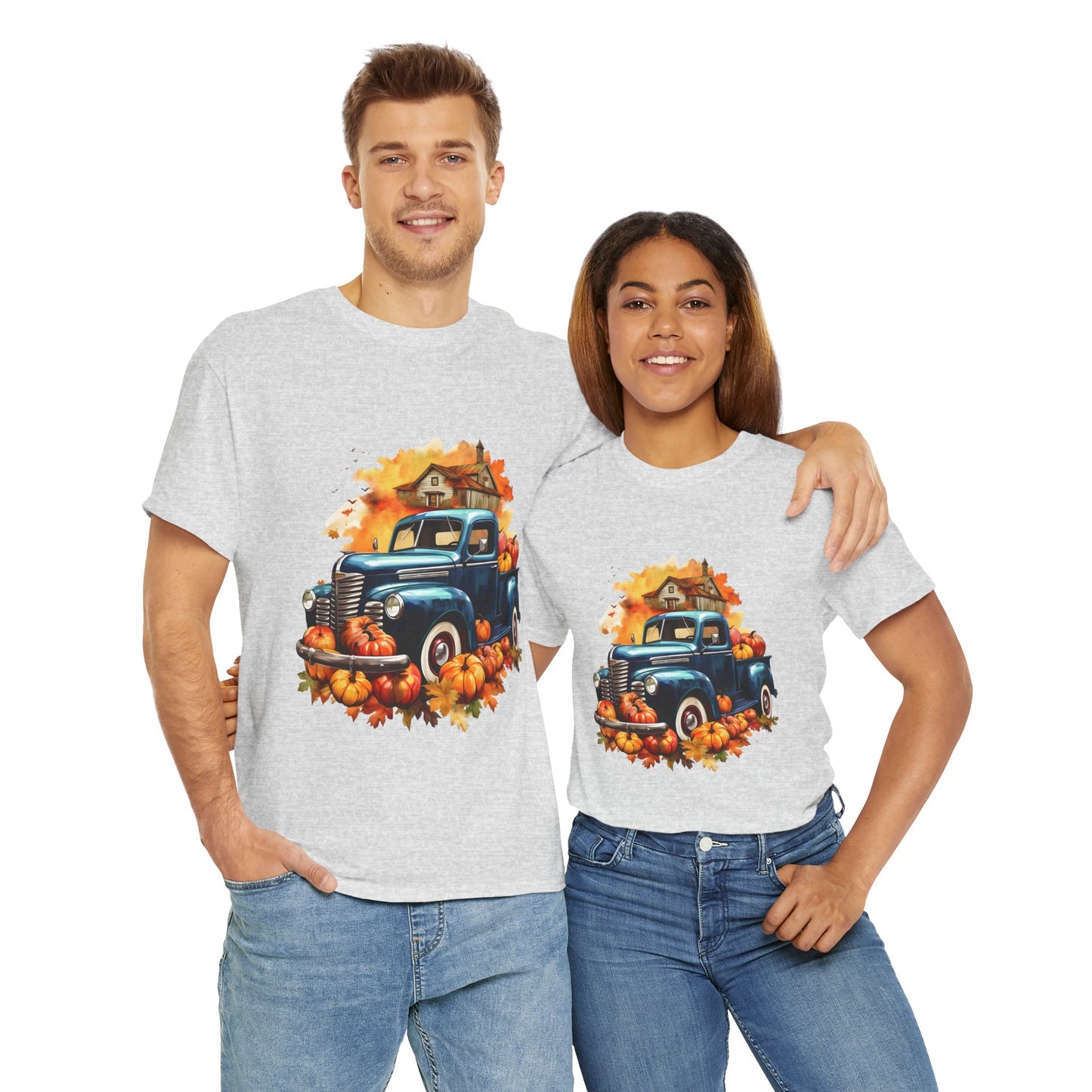 Fall Truck -Amazing Unisex Heavy Cotton Short Sleeve Tee Shirts!