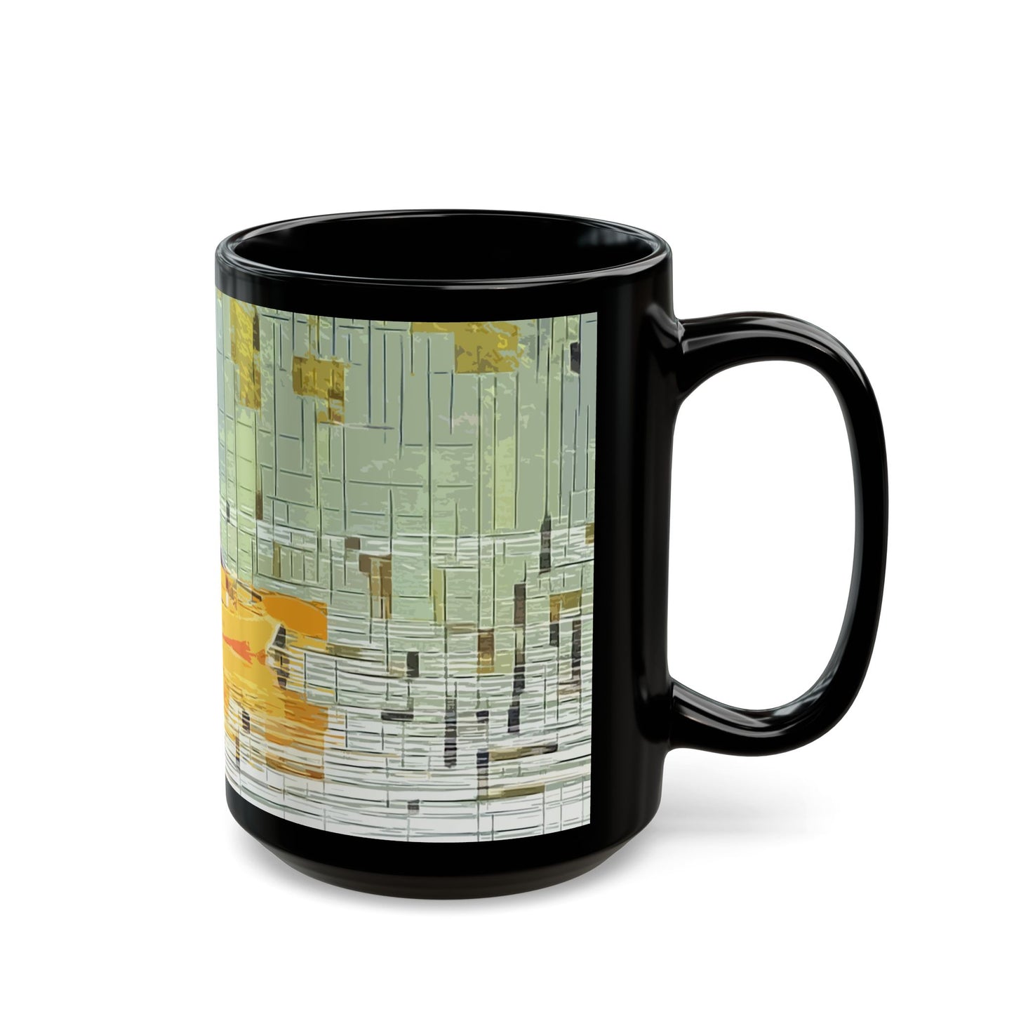 Kayak in the River- 11 oz or 15 oz Ceramic Black Mugs