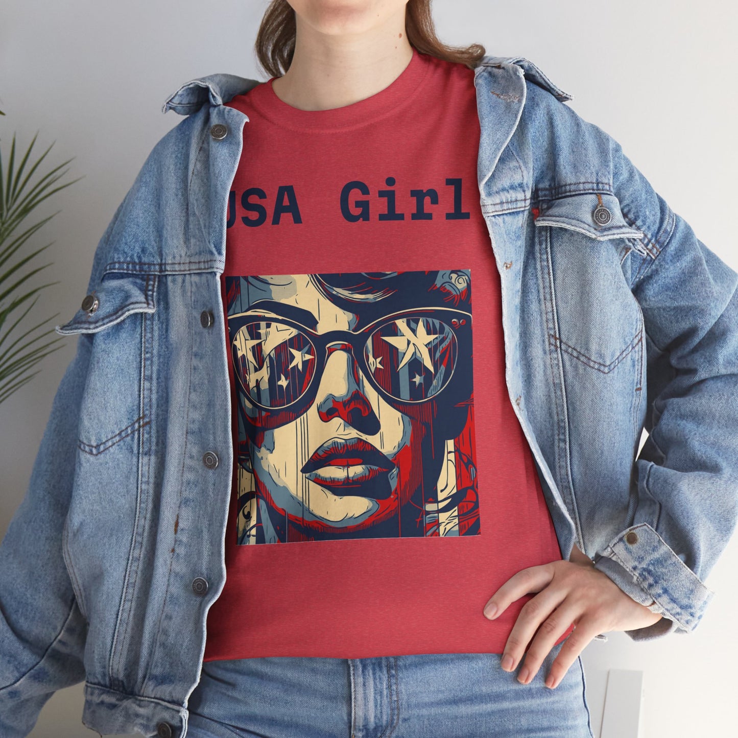"USA Girl" - Amazing Unisex Heavy Cotton Short Sleeve Tee Shirts!
