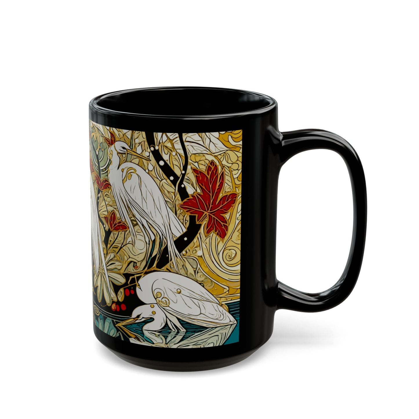 Gorgeous Birds - 11 oz or 15 oz Ceramic Black Mugs