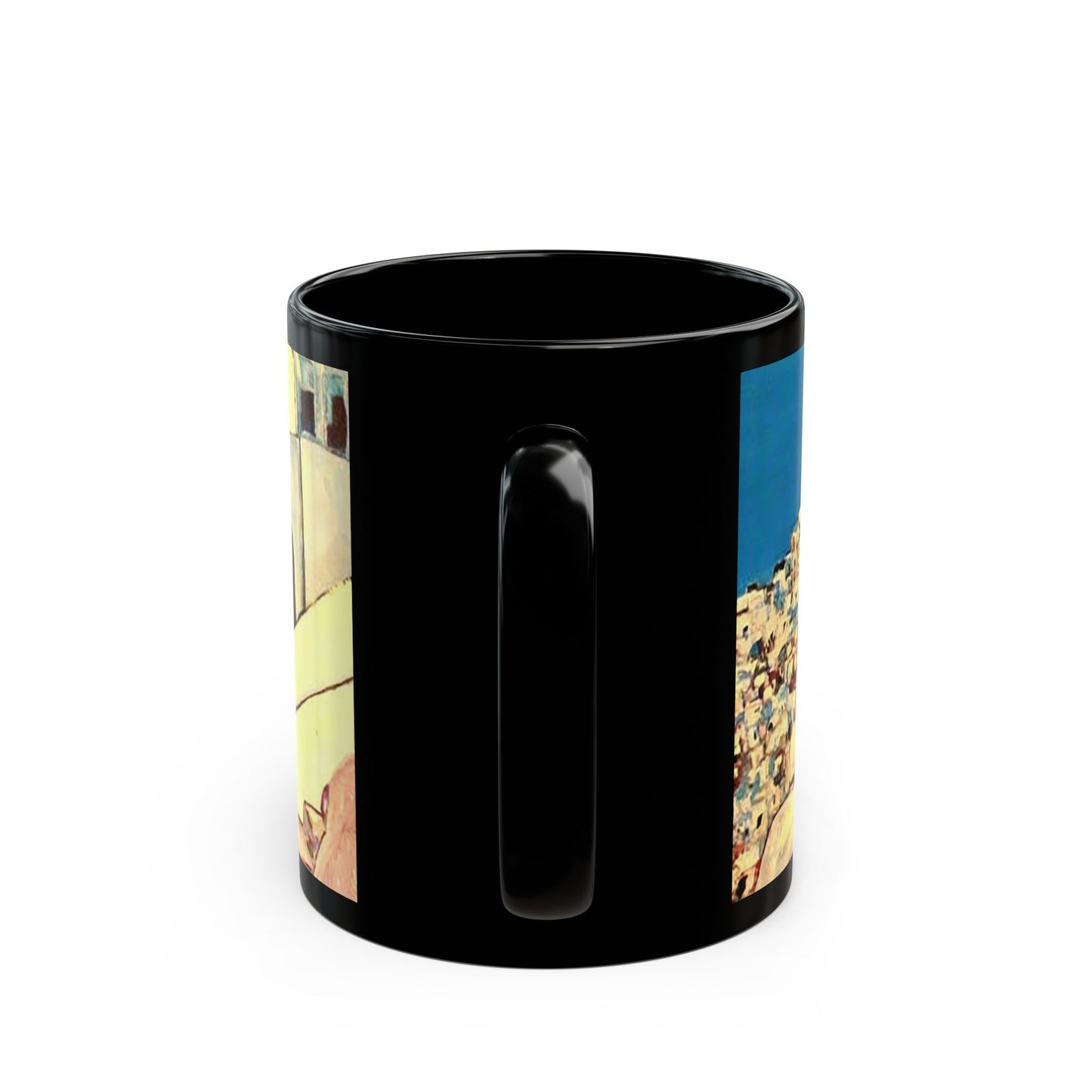 Greece - 11 oz or 15 oz Ceramic Black Mugs