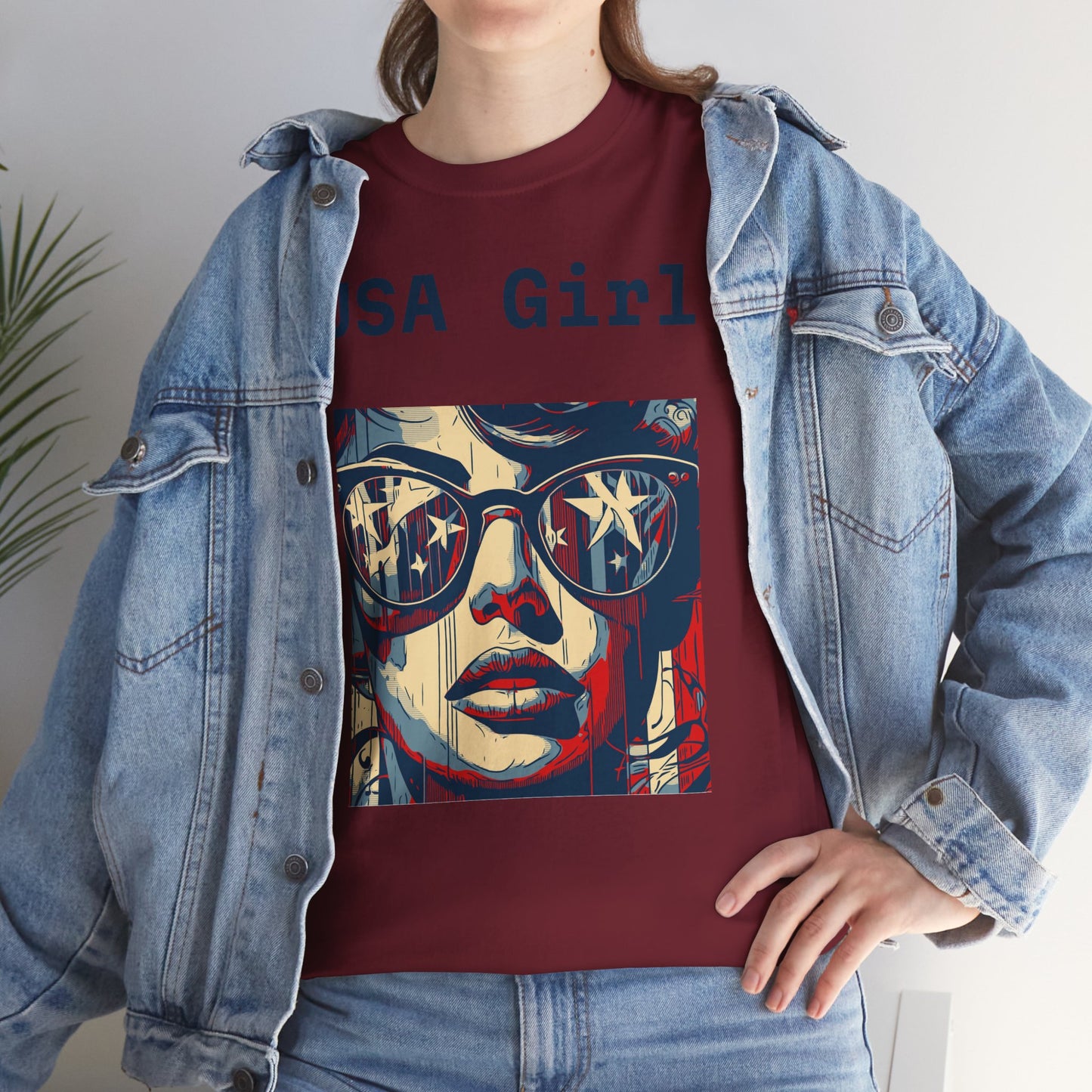 "USA Girl" - Amazing Unisex Heavy Cotton Short Sleeve Tee Shirts!