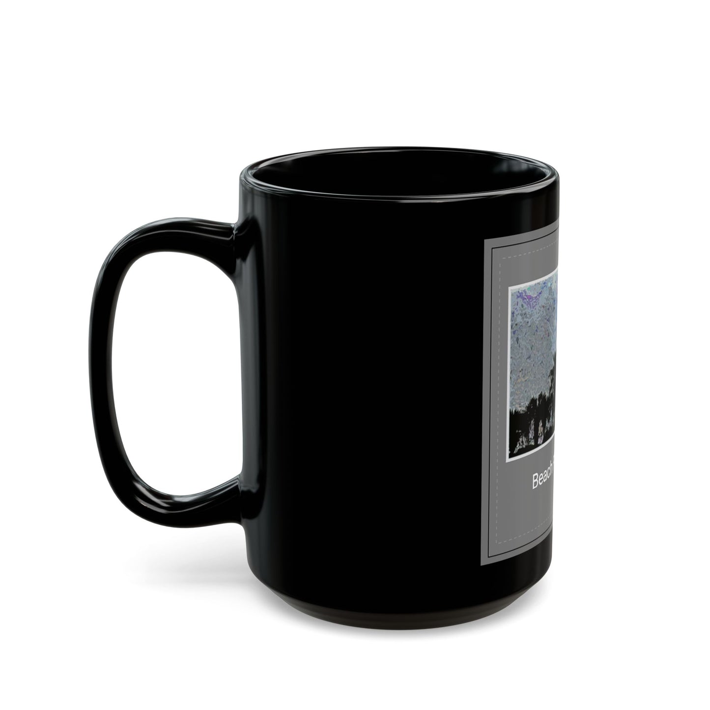 Beach from Above - 11 oz or 15 oz Ceramic Black Mugs