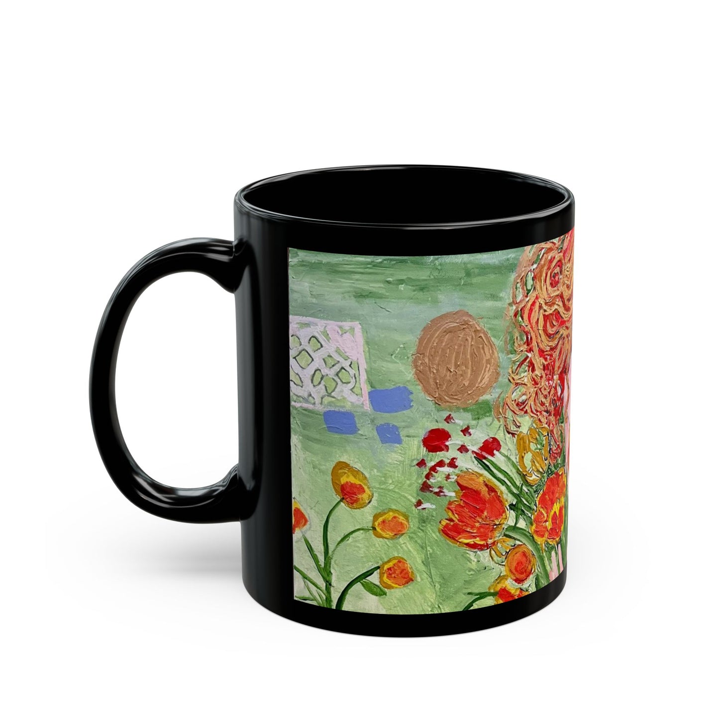 The Queen of Spring - 11 oz or 15 oz Ceramic Black Mugs