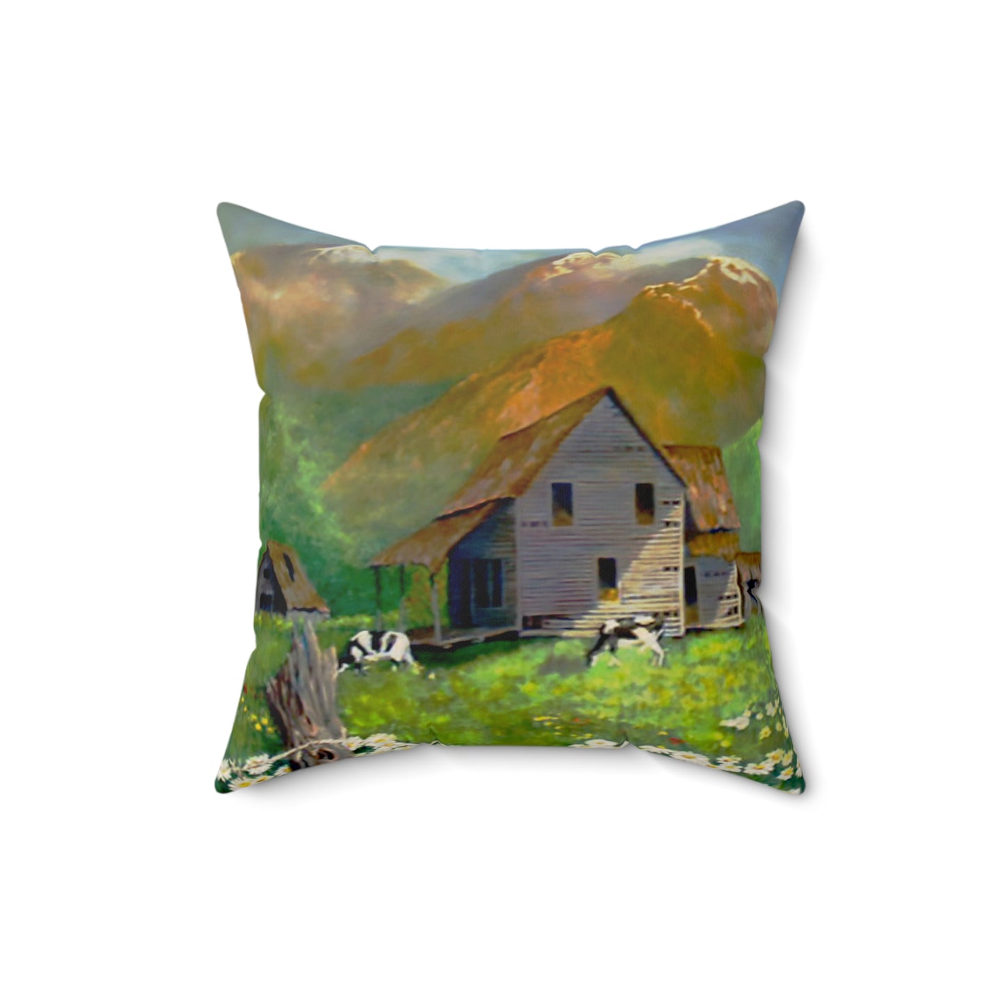 The Cows Faux Suede Square Pillow