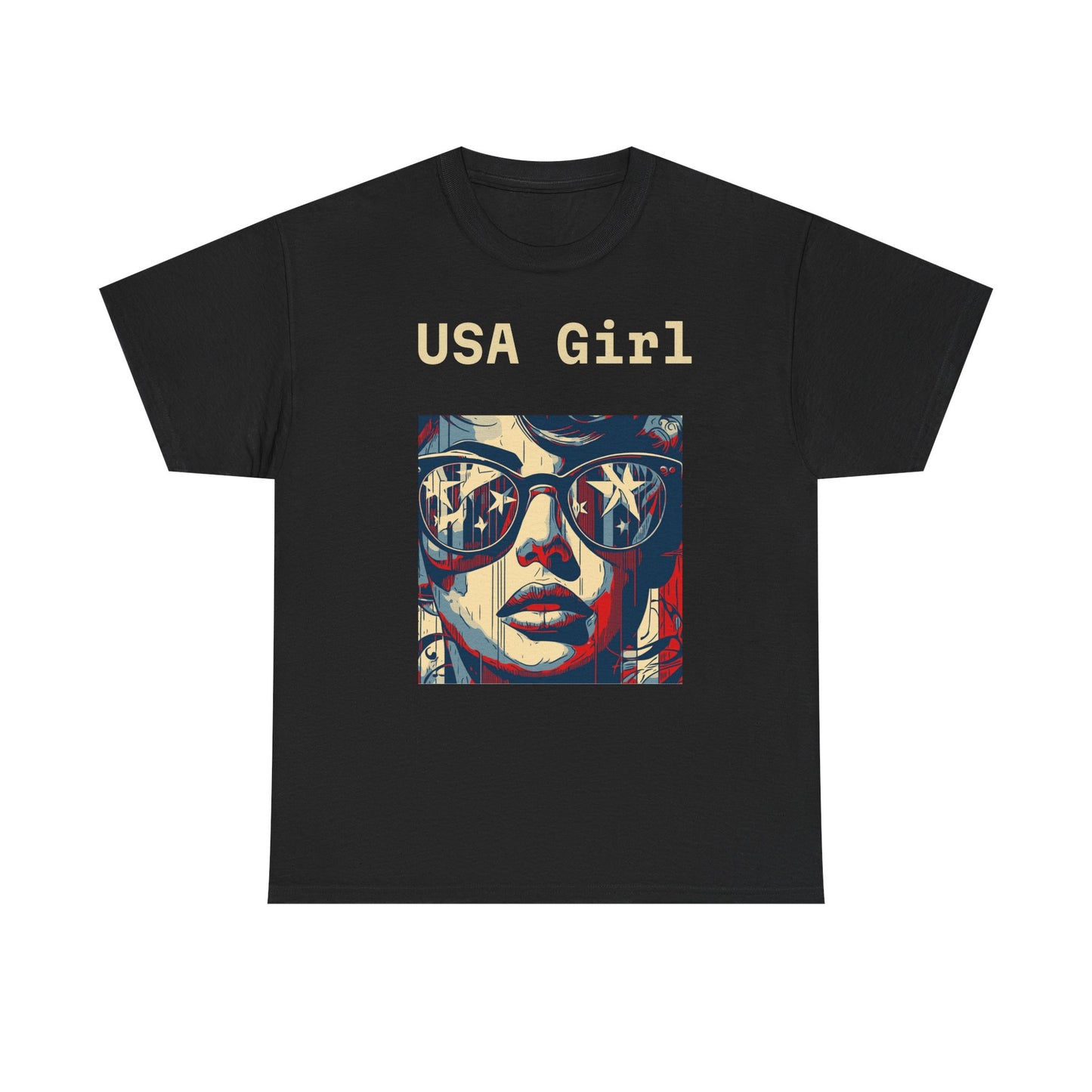 "USA Girl" - Amazing Unisex Heavy Cotton Short Sleeve Tee Shirts!