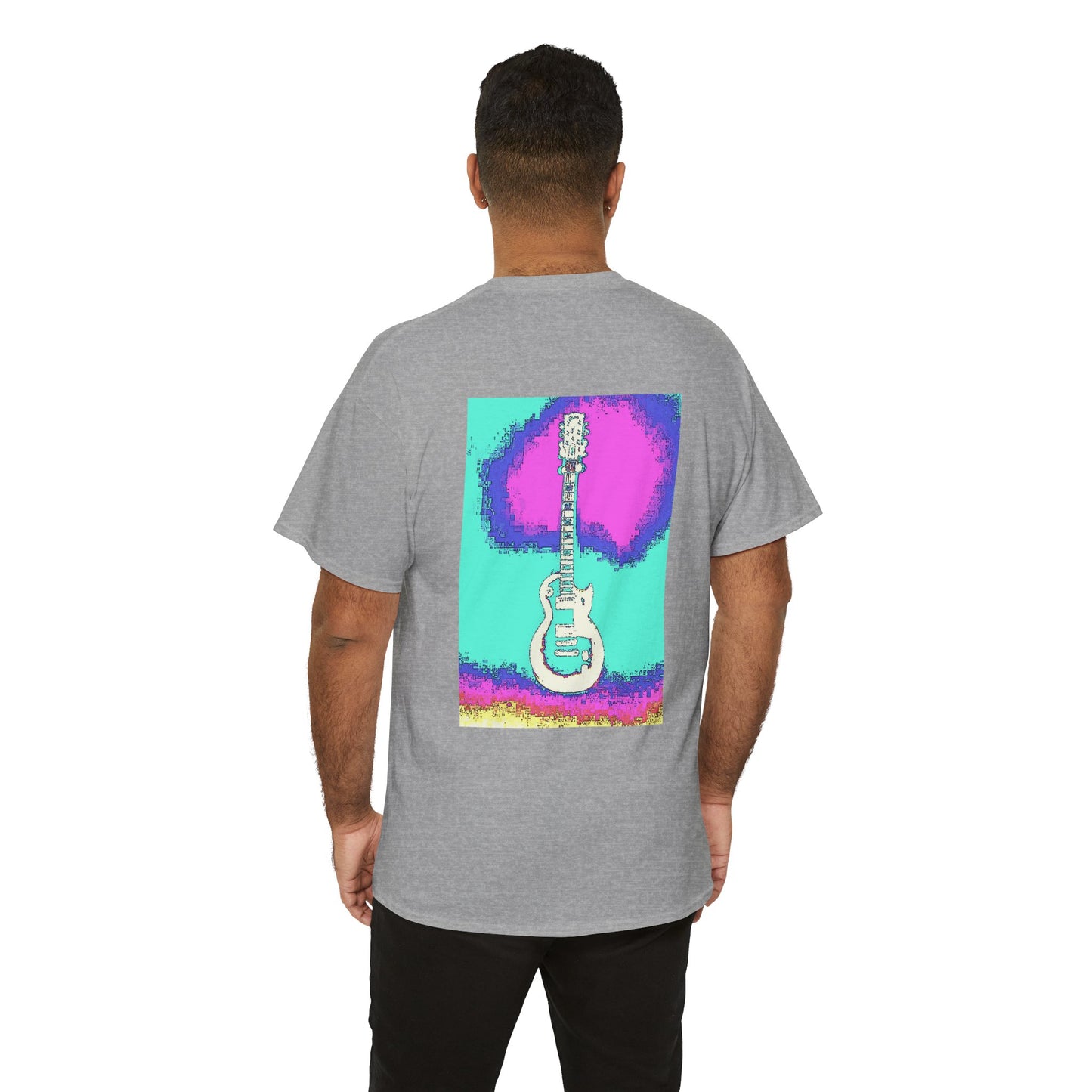 Psychedelic Guitar- Amazing Unisex Heavy Cotton Short Sleeve Tee Shirts!