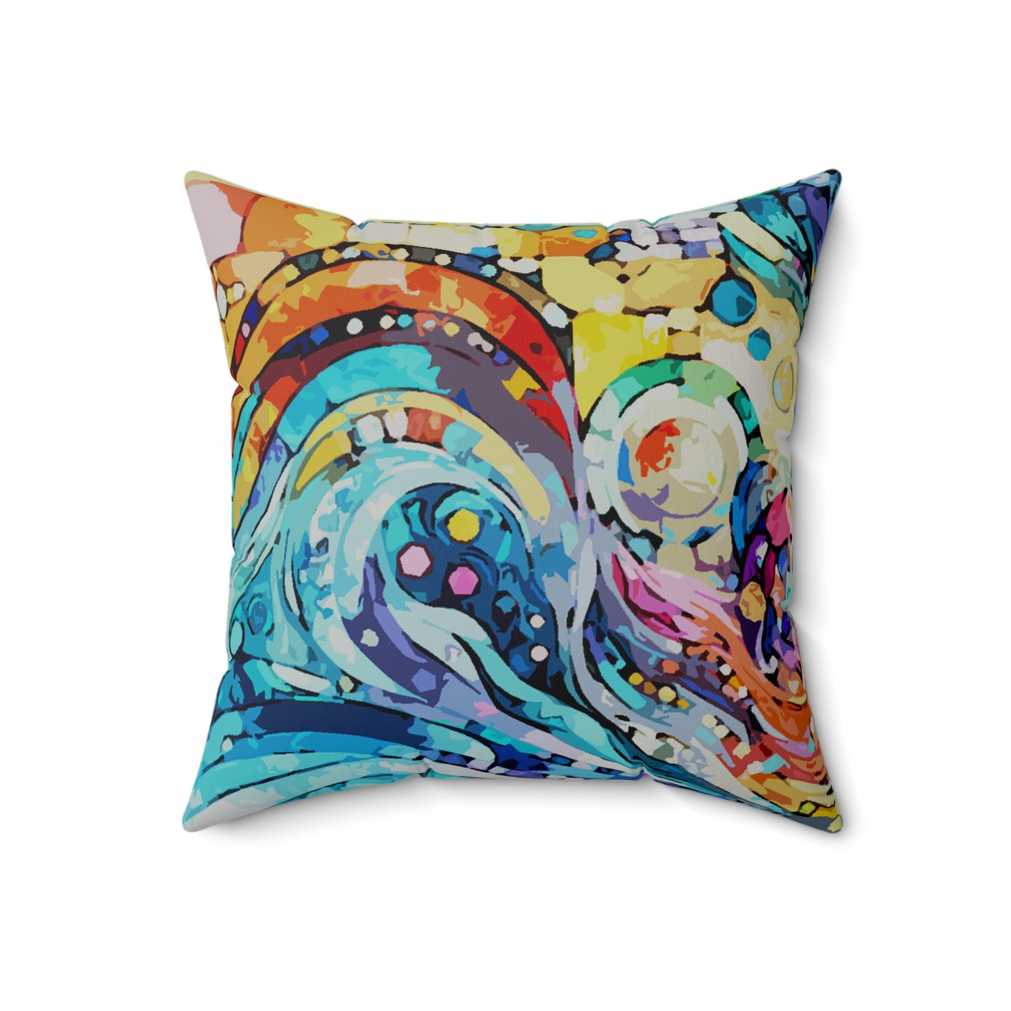 Rolling Waves Faux Suede Square Pillow