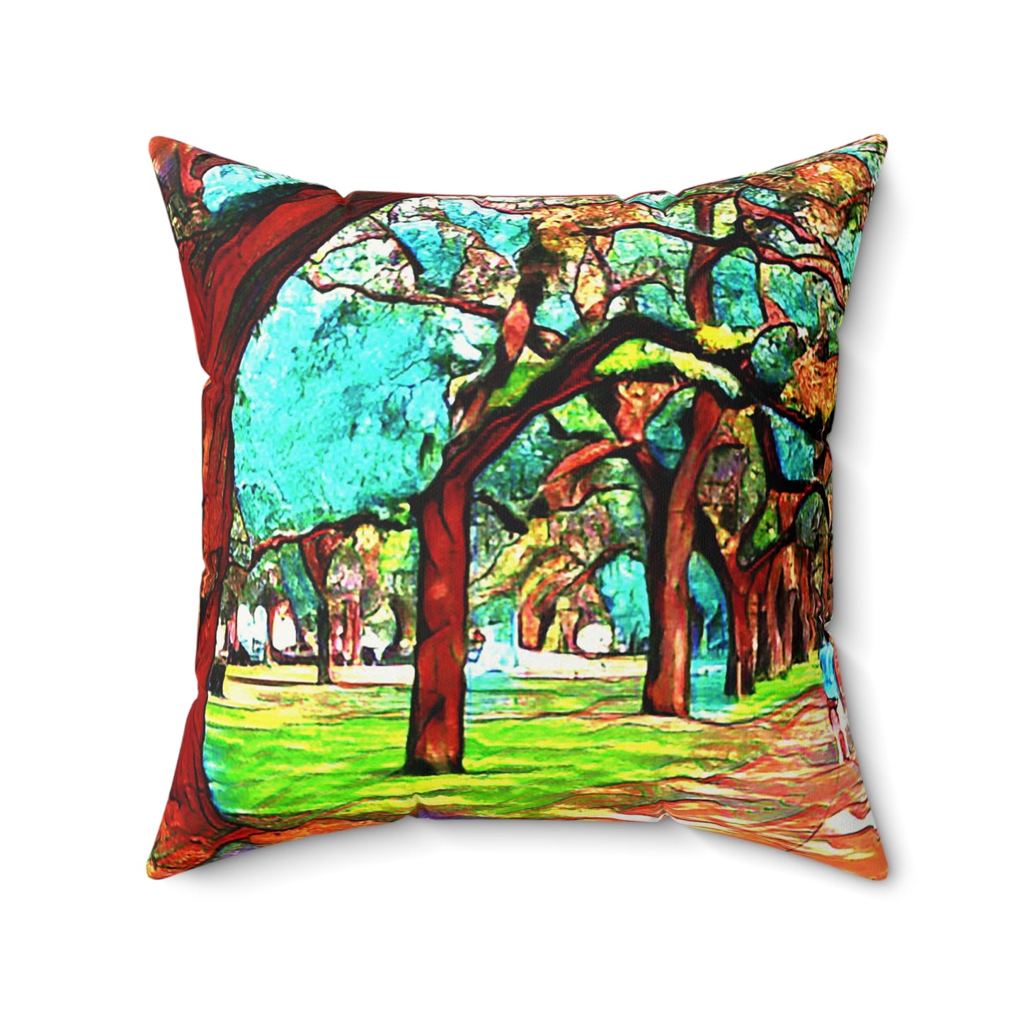 Tree Branches Faux Suede Square Pillow