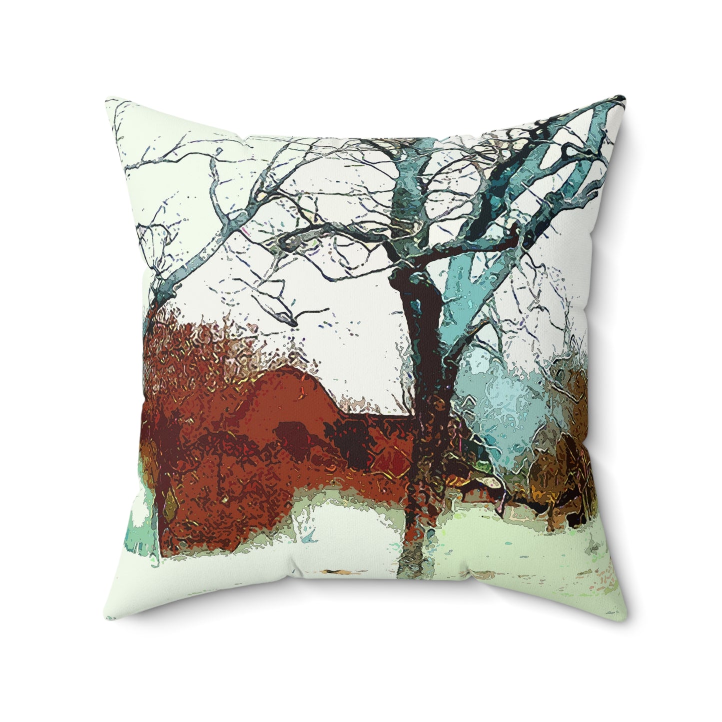 Barns in the Woods- Faux Suede Square Pillow