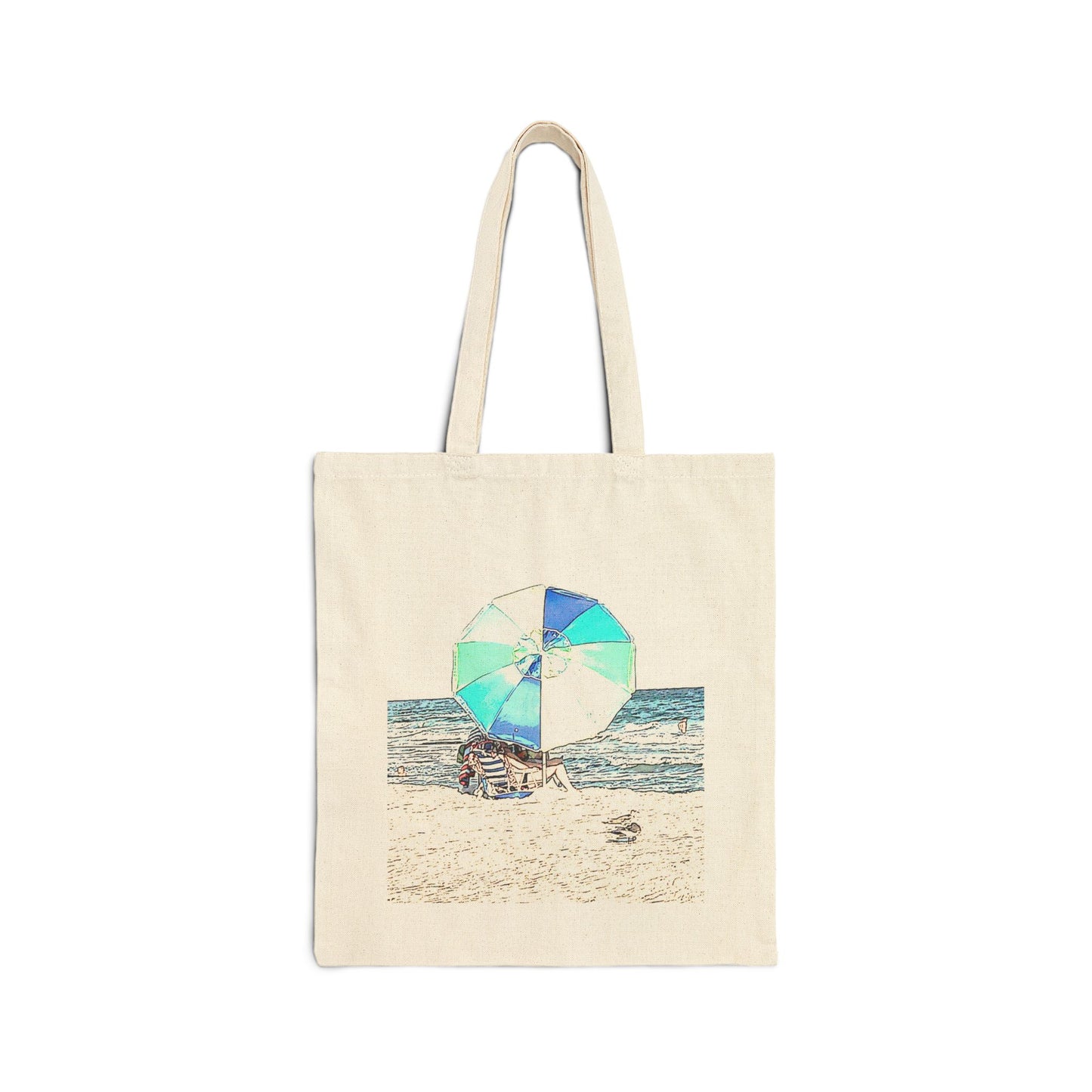 "Beach Talk" Stylish Cotton Canvas Tote Bag