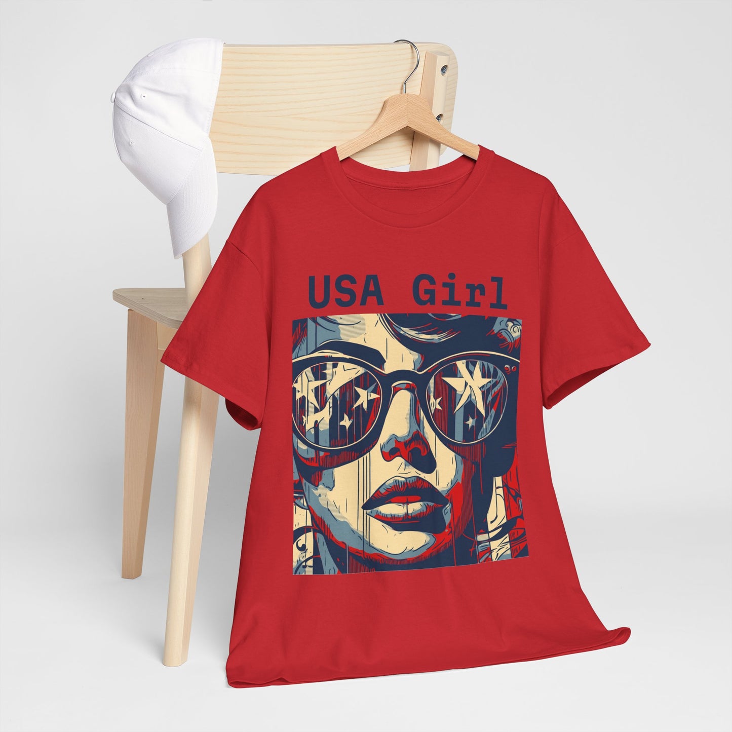 "USA Girl" Amazing Unisex Heavy Cotton Short Sleeve Tee Shirts!