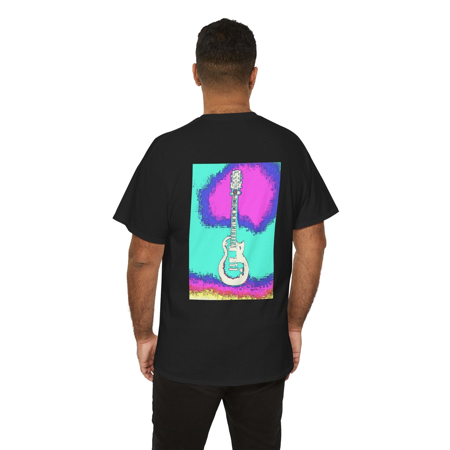Psychedelic Guitar- Amazing Unisex Heavy Cotton Short Sleeve Tee Shirts!