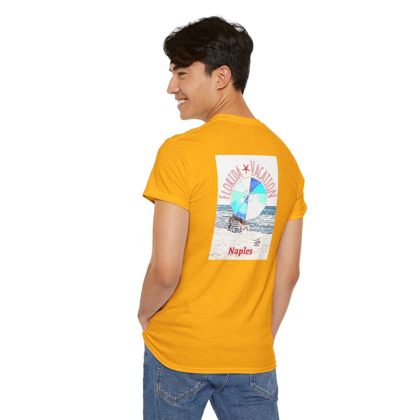 Florida Vacation Naples -Amazing Unisex Heavy Cotton Short Sleeve Tee Shirts!