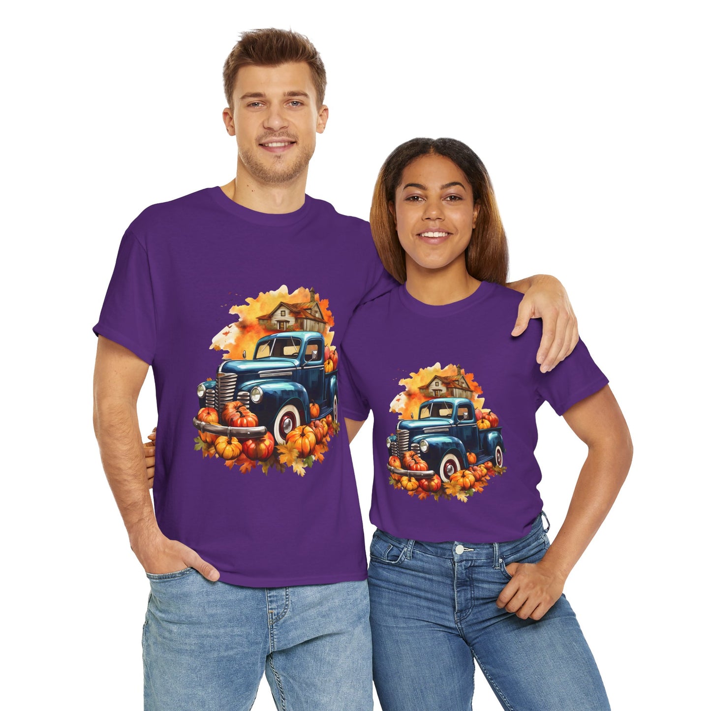 Fall Truck -Amazing Unisex Heavy Cotton Short Sleeve Tee Shirts!