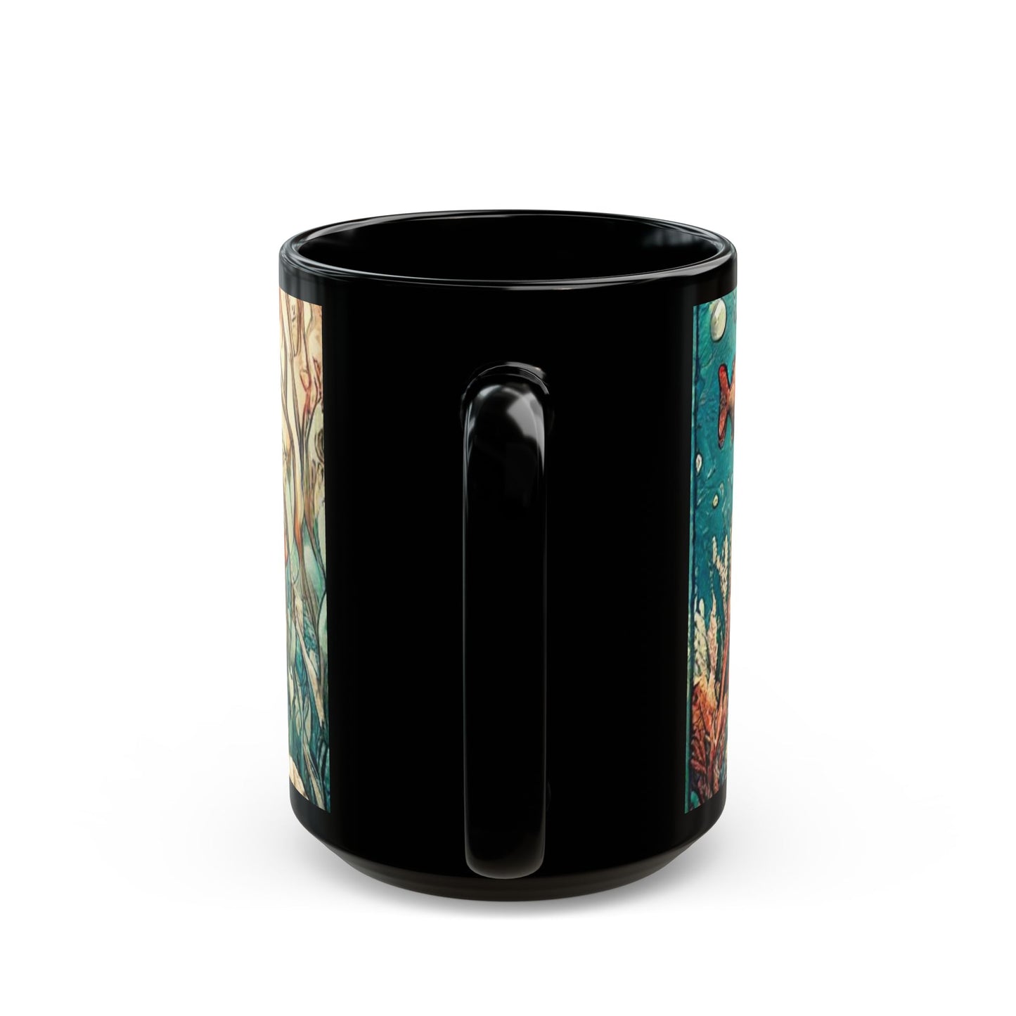 Sea Turtle- 11 oz or 15 oz Ceramic Black Mugs