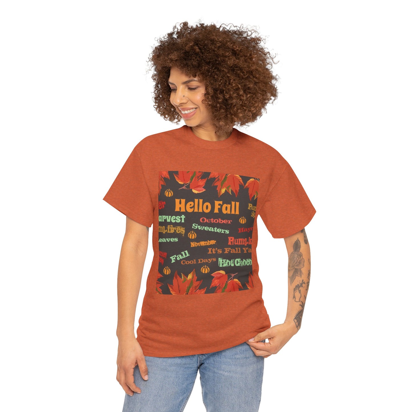Hello Fall - Amazing Unisex Heavy Cotton Short Sleeve Tee Shirts!