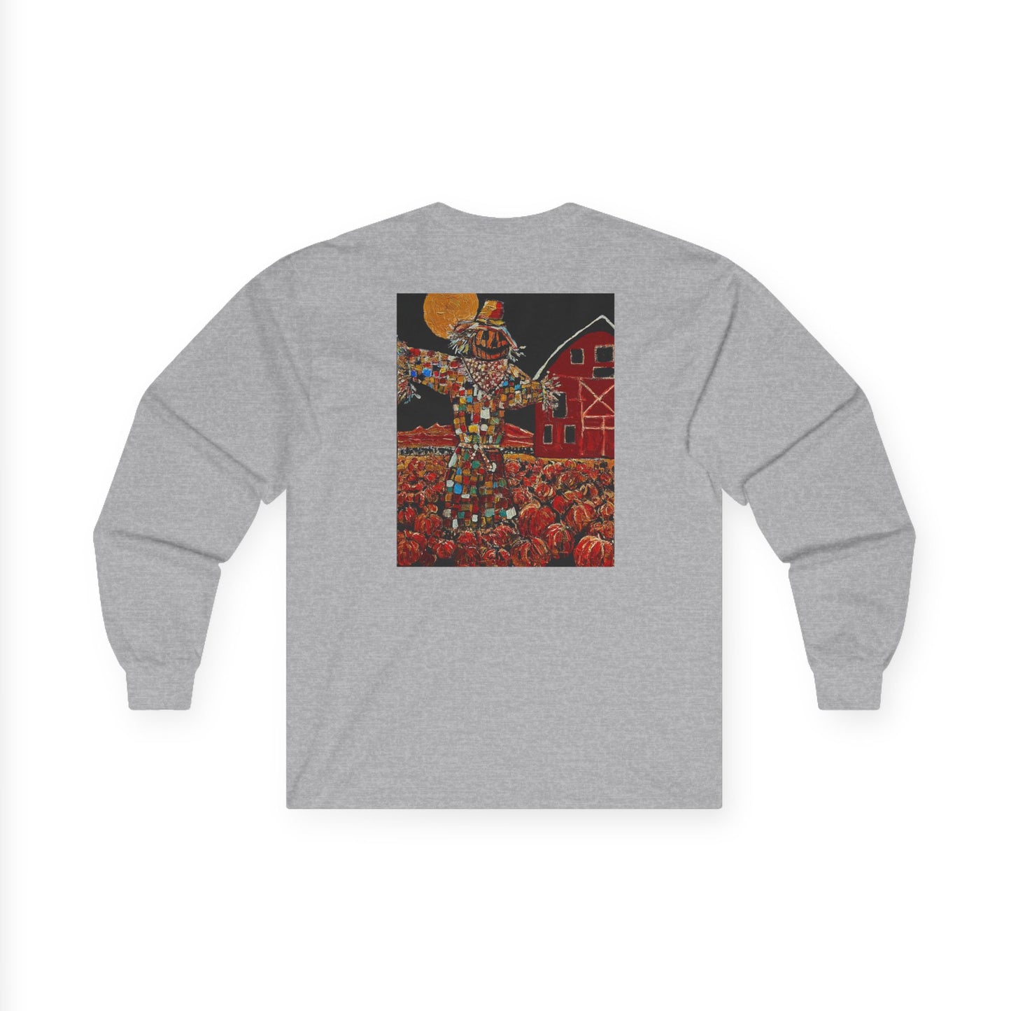 "Scary Scarecrow" Long Sleeve Casual Unisex Tee Shirt