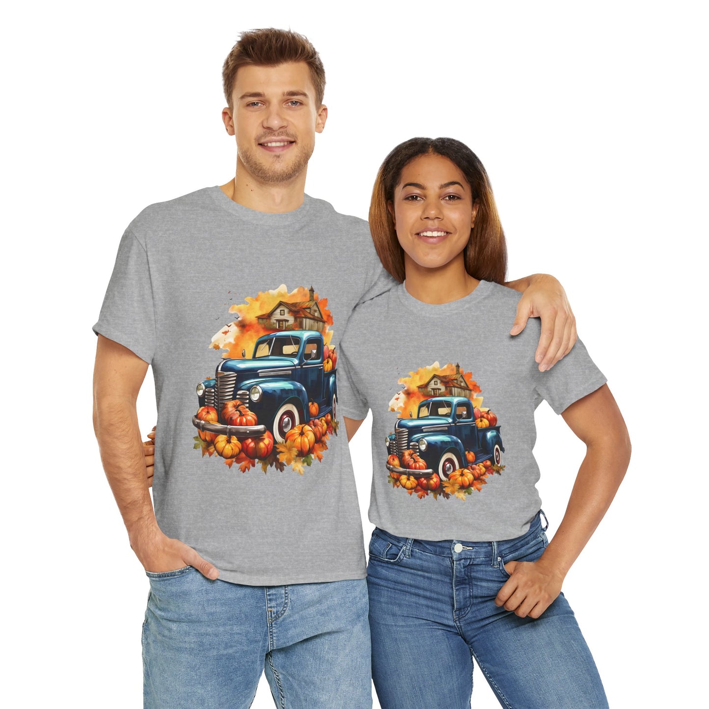 Fall Truck -Amazing Unisex Heavy Cotton Short Sleeve Tee Shirts!