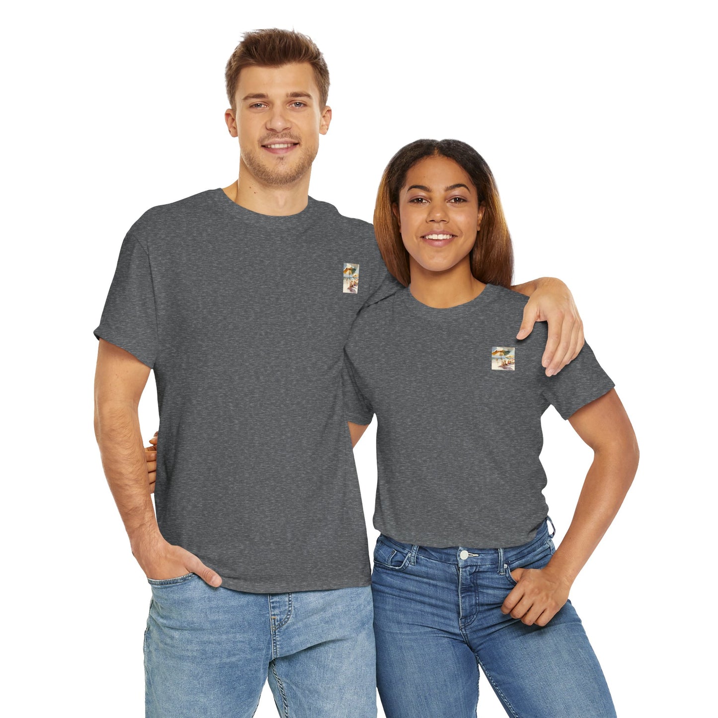At the Beach Amazing Unisex Heavy Cotton Short Sleeve Tee Shirts!