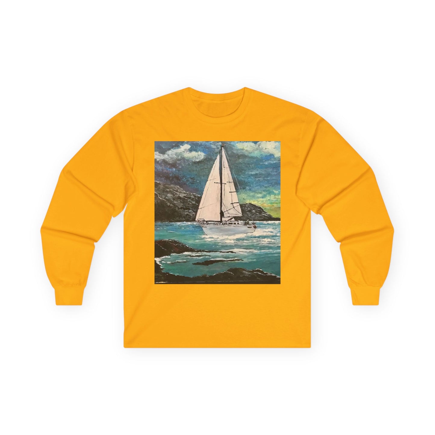 "Tropical Sailing" Long Sleeve Casual Unisex Tee Shirt